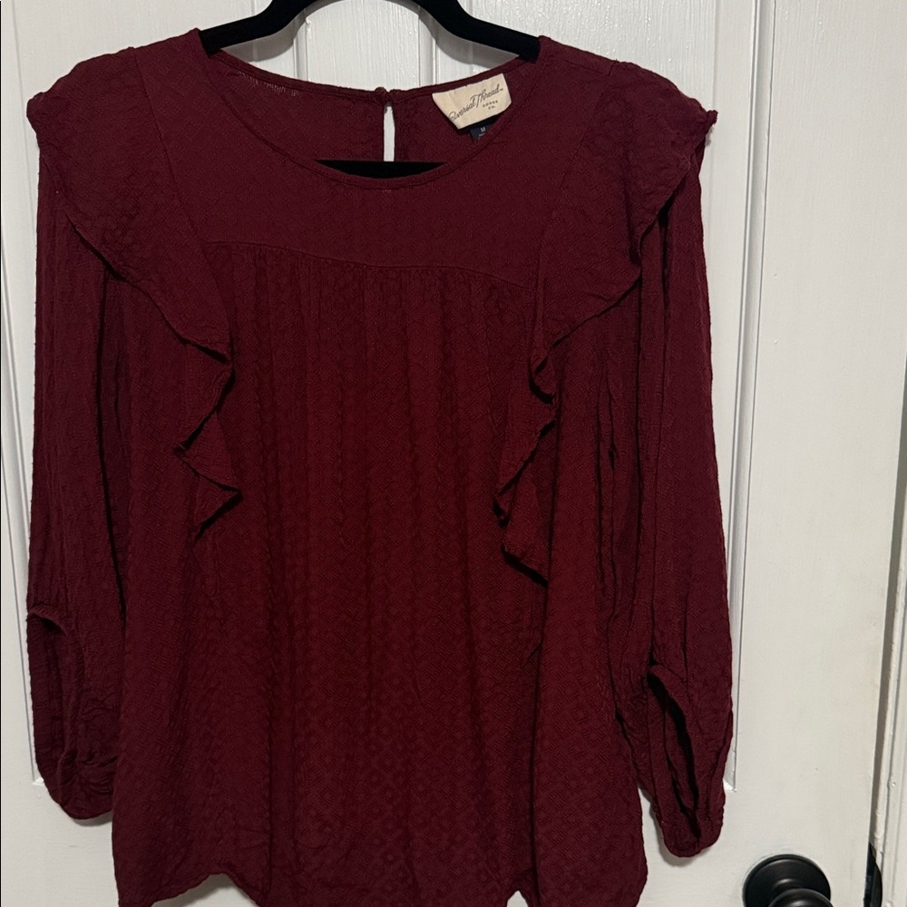 Universal Thread Maroon Ruffle Blouse
